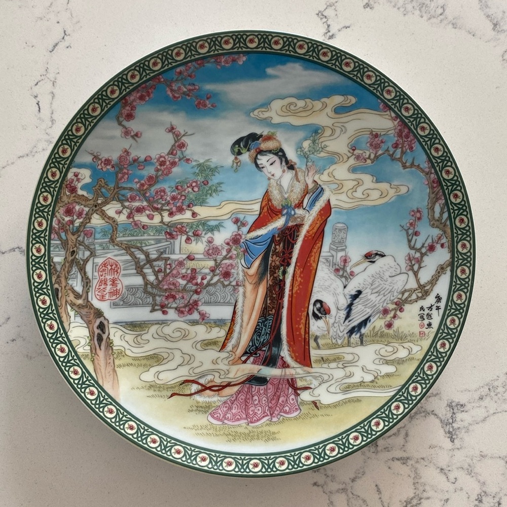 Imperial Jingdezhen Flower Goddesses The Plum Blossom Goddess Porcelain Plate
